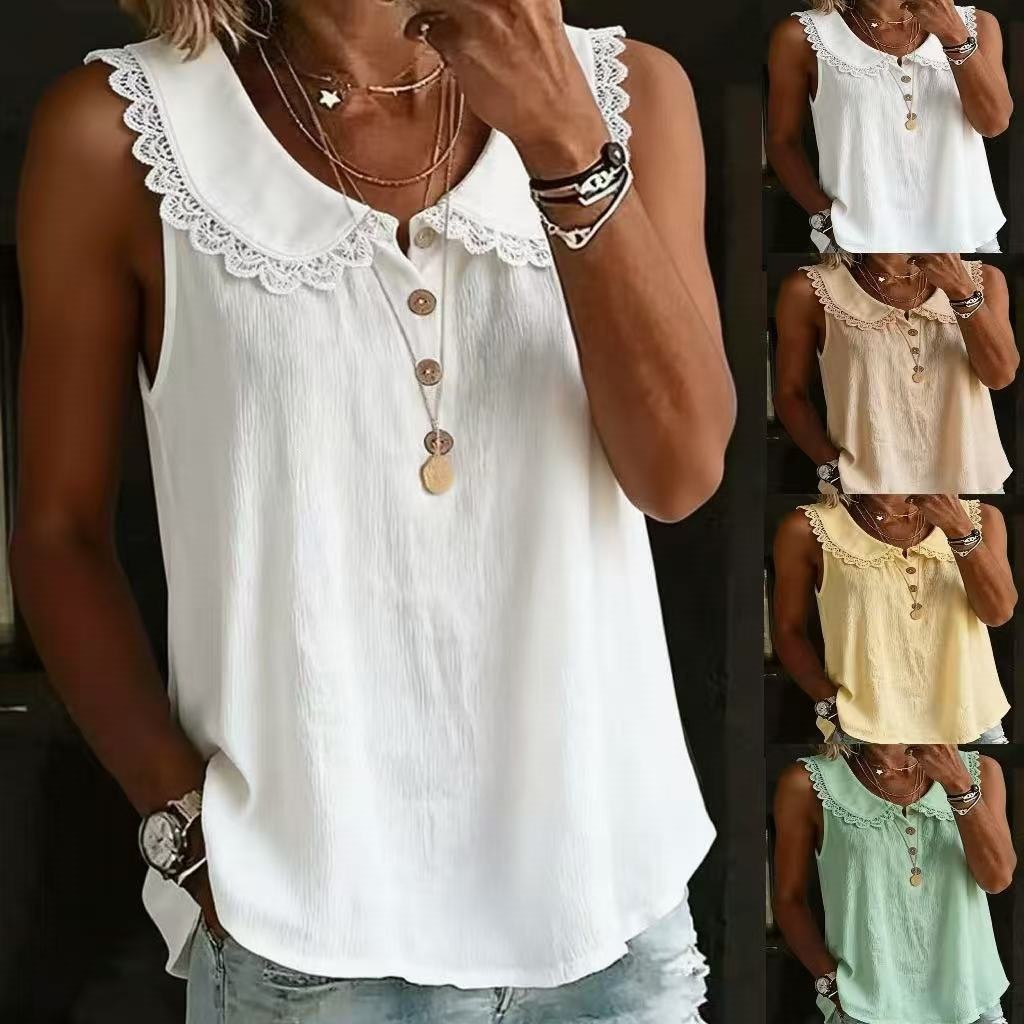 Shirt Camp Collar - Nieuwe 2026 Dames Zomer Mouwloze Blouse