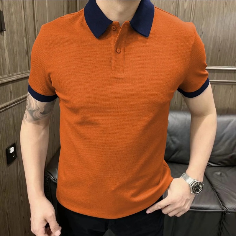 Polo Shirt Pique - Herenshirt met piqué, plus size, contrastkraag,