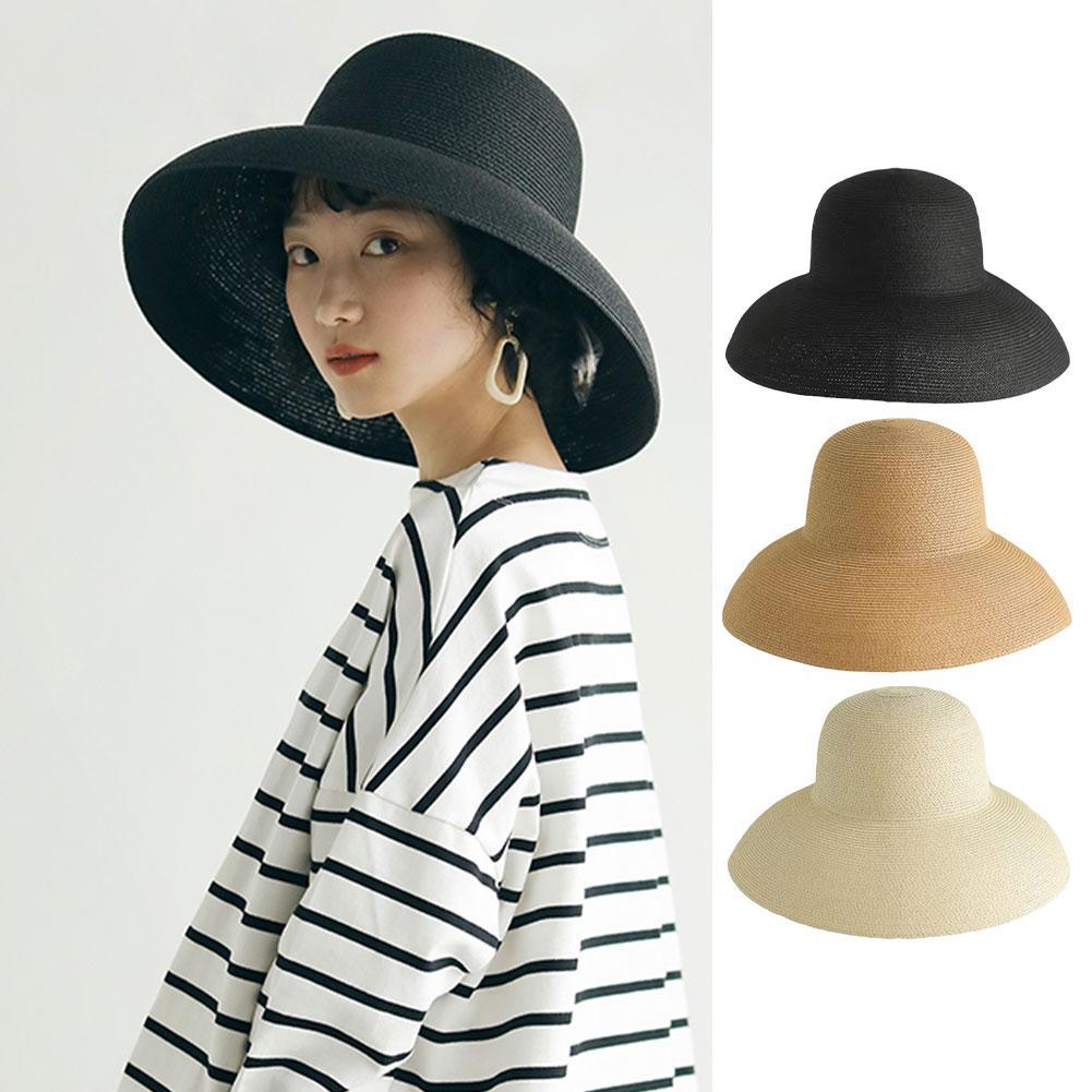 Bucket Hat Straw - Franse Hepburn Stijl Brede Rand Strohoed