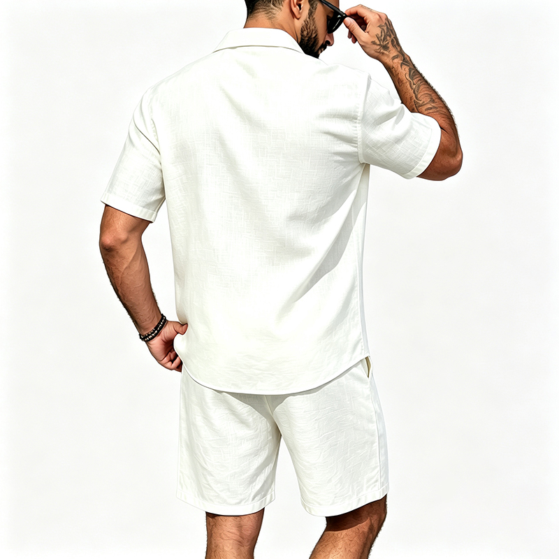 Heren linnen tweedelige outfit - Shirt Camp Collar recensie en prijs